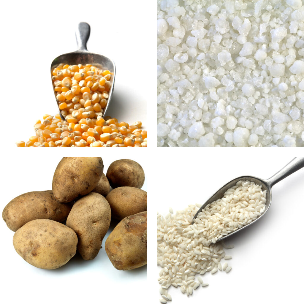 Some gluten-free diet options - maize, potatoes, rice, tapioca